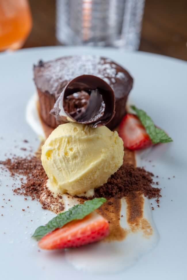 Blu Chocolate Cake with Gelato